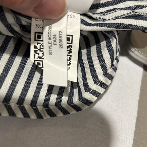 J. Crew Factory cd286 Striped ruffleneck button-up size 3X NWT - Picture 7 of 7
